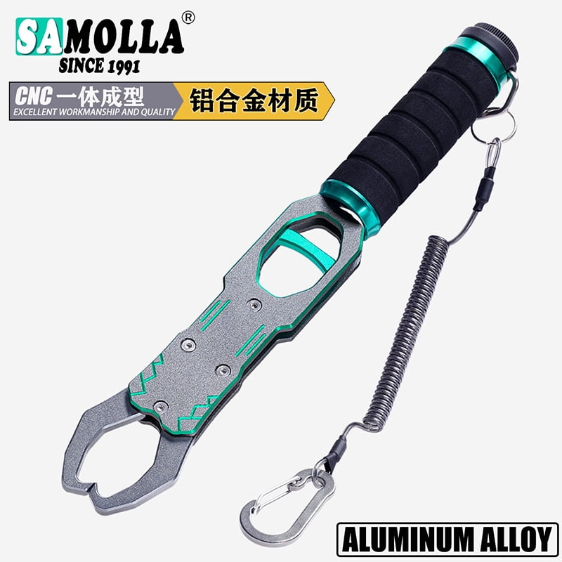SAMOLLA New Fishing Grip Pliers Accessories Set Aluminum Alloy 18kg Spring scale 360 ° rotation Adjustable Grabber Tool Seawater