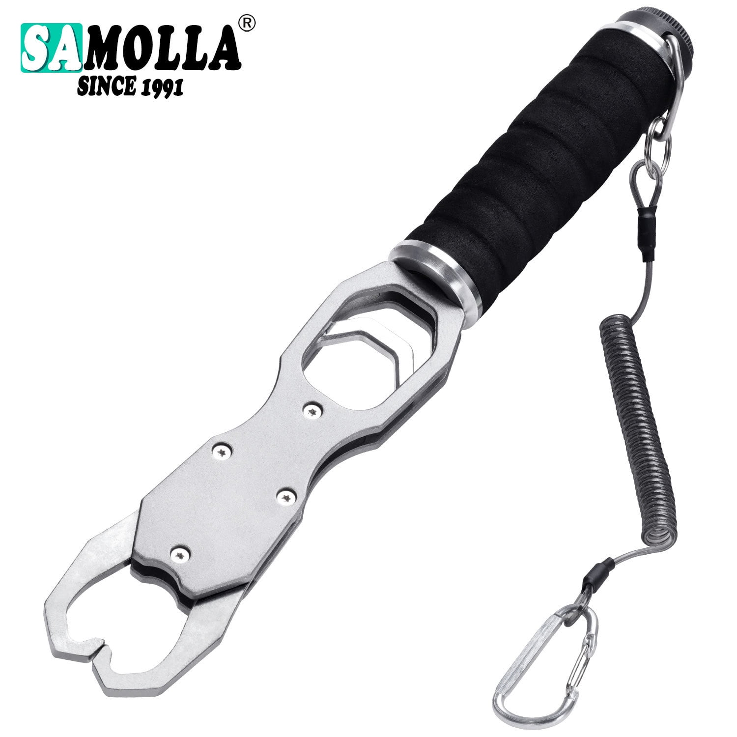 SAMOLLA New Fishing Grip Pliers Accessories Set Aluminum Alloy 18kg Spring scale 360 ° rotation Adjustable Grabber Tool Seawater