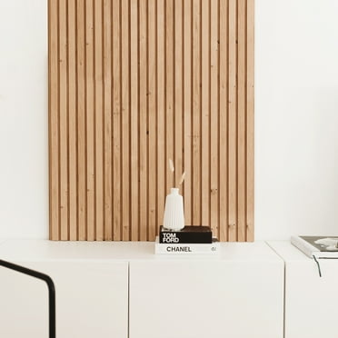 [SAMPLE 12" x 3.9"] Wood Wall Slat Panels (Pepper Oak on Pepper Oak)