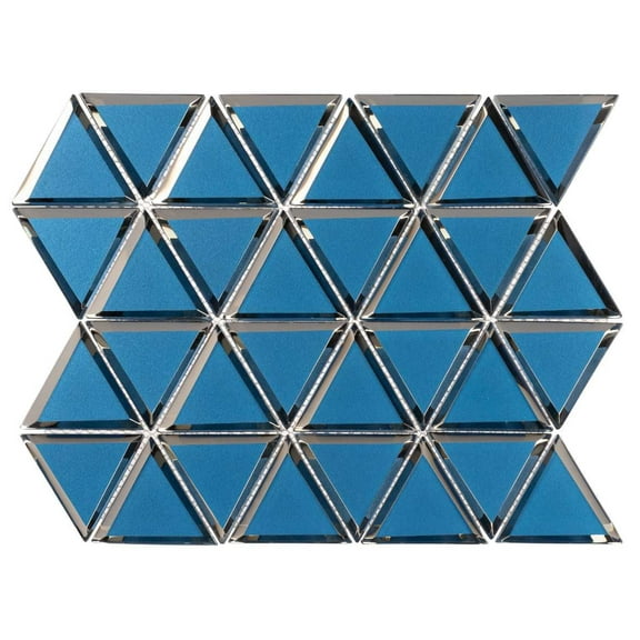 SAMPLE-Bleum Bluester Blue 3-in. Novelty Beveled Mirrored Polished Glass Mosaic Wall Tile