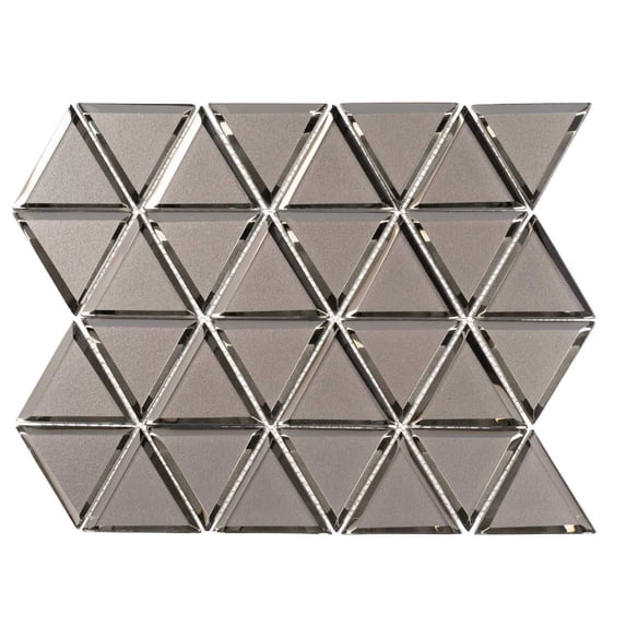 SAMPLE-Bleum Gardenia Gray 3-in. Novelty Beveled Mirrored Polished Glass Mosaic Wall Tile