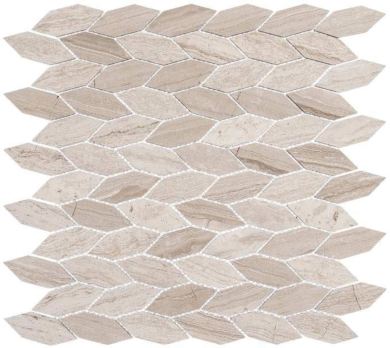 SAMPLE-Channing Elongated Hex 1" x 2.5" Marble Honeycomb Mosaic Wall & Floor Tile