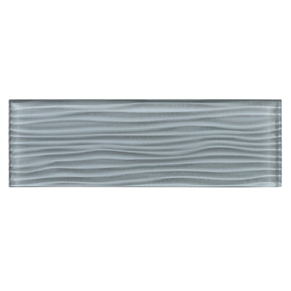 SAMPLE-Enchant-Parade Spark Gray 4-in. x 12-in. Textured Subway Polished Glass Wall & Floor Tile