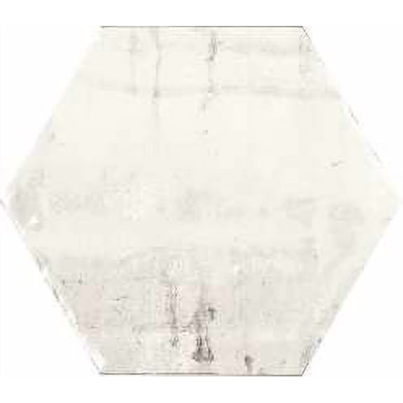 SAMPLE-Homage Loyalty White 5-in. Textured Look Hexagon Glossy Matte Porcelain Wall and Floor Tile