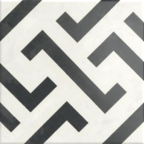 Janian Black and White Porcelain Mosaic Tile Sample