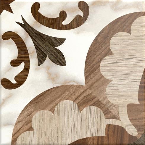 SAMPLE-Istanelle Clarice Brown 8-in.Encaustic Look Matte Porcelain Wall & Floor Tile