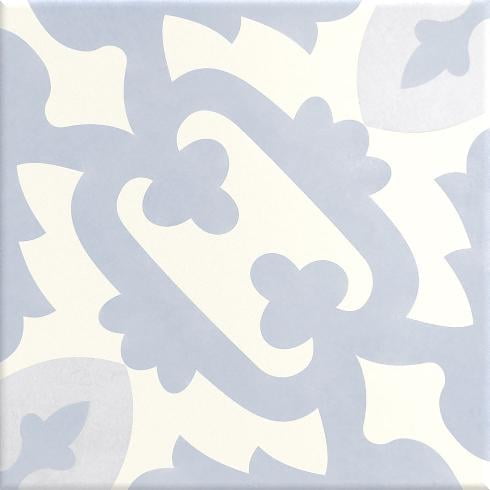 SAMPLE-Istanelle Turiya Blue 8-in.Encaustic Look Matte Porcelain Wall & Floor Tile