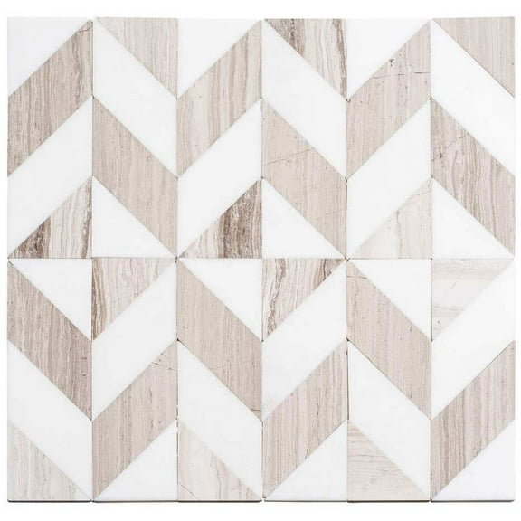 SAMPLE-Livmor Marble Chevron Mosaic Tile