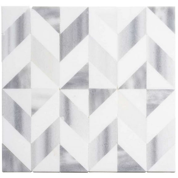 SAMPLE-Livmor Marble Chevron Mosaic Tile
