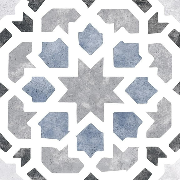 SAMPLE-Luv Charmed Blue 8-in. Encaustic Matte Porcelain Wall and Floor Tile