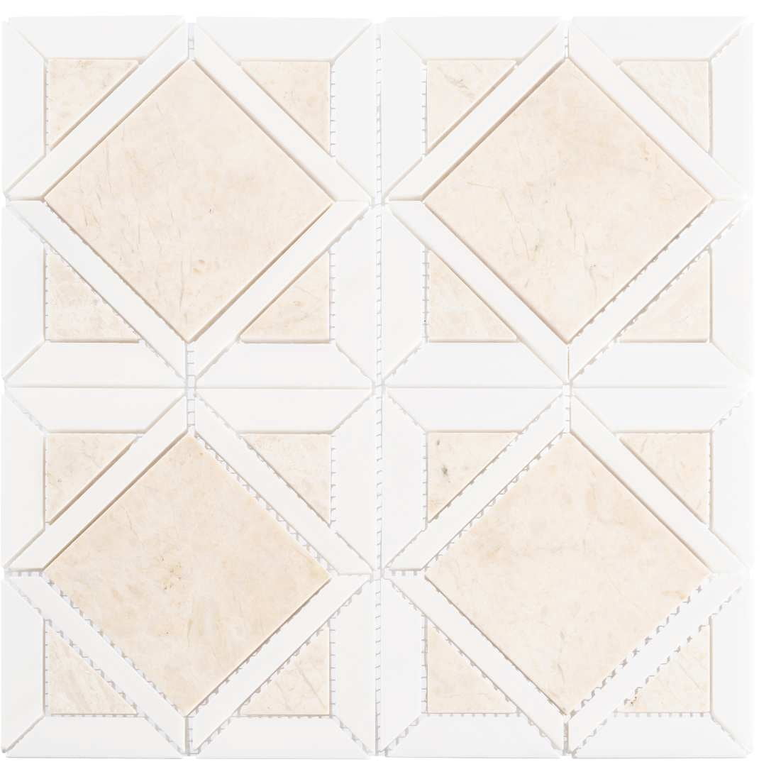 SAMPLE-Maquette Maya Pink Novelty Marble Look Polished Natural Stone Mosaic Wall & Floor Tile