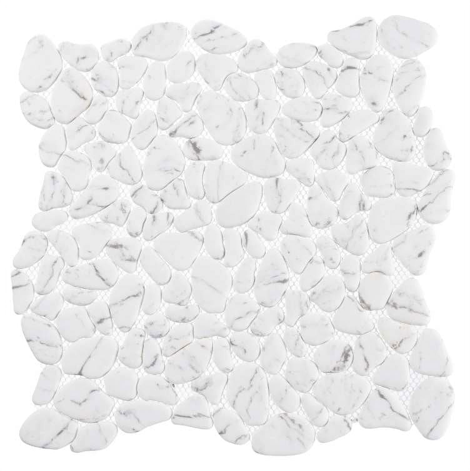 Harmony White Pebble Glass Mosaic Tile Sample