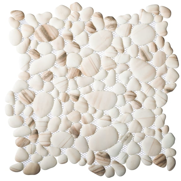 SAMPLE-Mesa 12-in. 12-in. Pebble/Stone Look Glass Wall & Floor Mosaic Tile