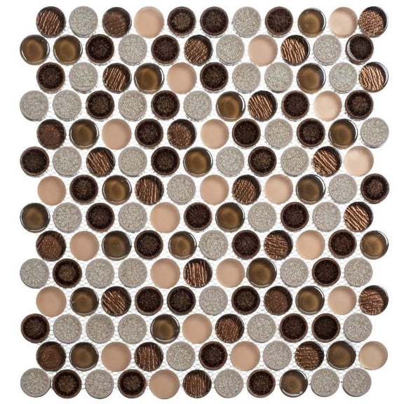 SAMPLE-Polka 1" x 1" Penny Round Mosaic Tile