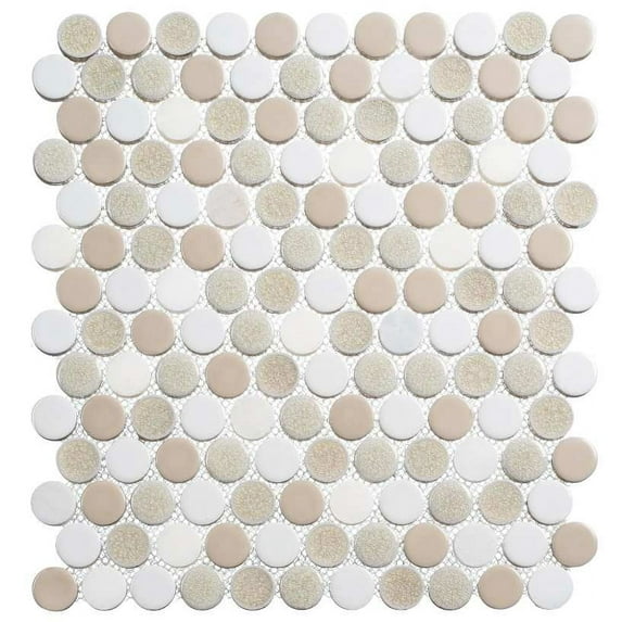 SAMPLE-Polka 1" x 1" Penny Round Mosaic Tile