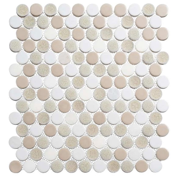 SAMPLE-Polka 1" x 1" Penny Round Mosaic Tile