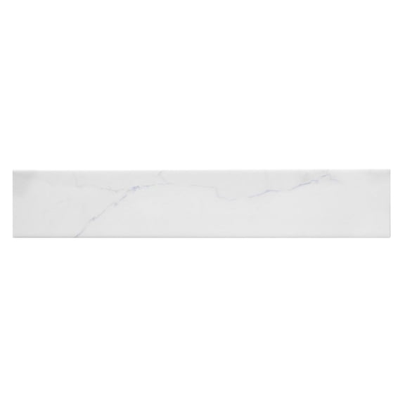 SAMPLE-Porlan Gretna Cream 3-in. x 17-in. Subway Marble Look Matte Porcelain Wall & Floor Tile