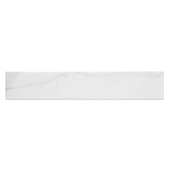 SAMPLE-Porlan Tulane White 3-in. x 17-in. Subway Marble Look Matte Porcelain Wall & Floor Tile