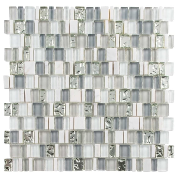 SAMPLE-Quest Random Brick Stone, Glass & Aluminum Mosaic Wall and Floor Tile