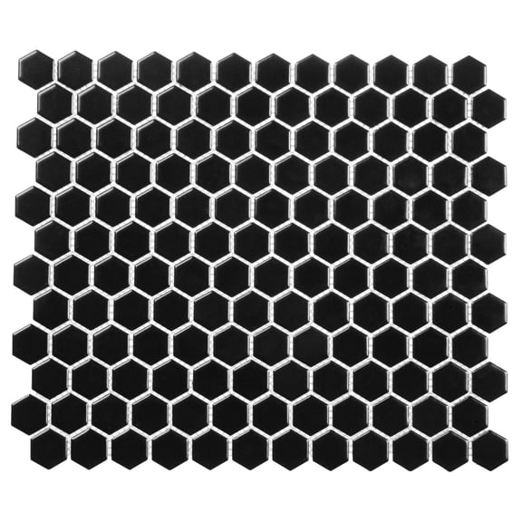 SAMPLE-Stylish-Suave 3/4-in. Hexagon Honeycomb Glossy Porcelain Wall & Floor Mosaic Tile