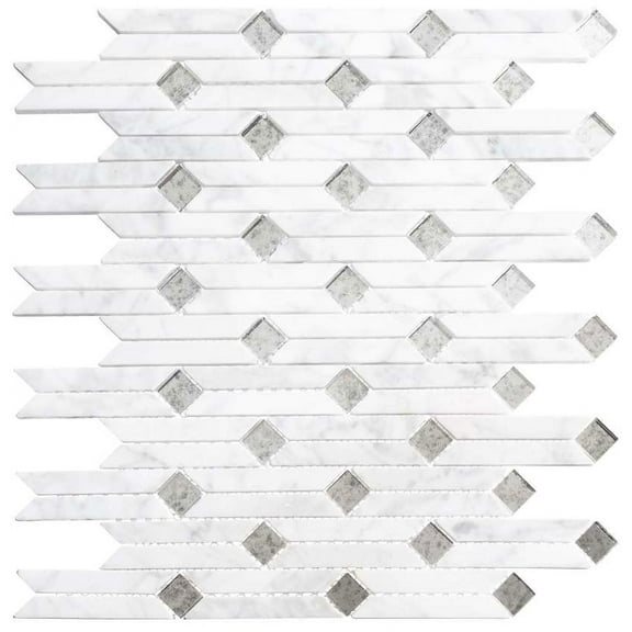 SAMPLE-Wonder Sprinkles Gray Novelty Marble Look Natural Stone Mosaic Wall and Floor Tile