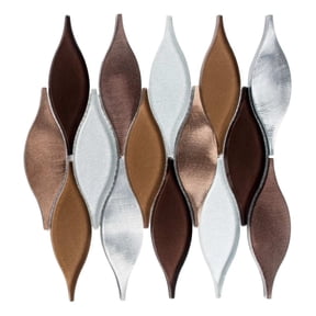 SAMPLE-Zeille Tripper Arabesque Metal and Glass Mosaic Wall and Floor Tile