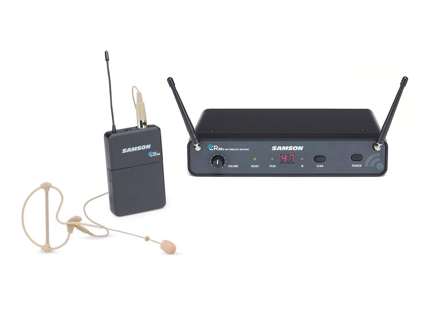 Samson Technologies Concert 88x Earset Wireless System with SE10 Low Profile Earset Microphone D Band SWC88XBCS-D,Black