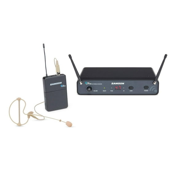 Samson Concert 88x UHF Wireless Earset System, Includes CR88x Wireless Receiver, CB88 Beltpack Transmitter, SE10 Earset Microphone, K: 470-494MHz