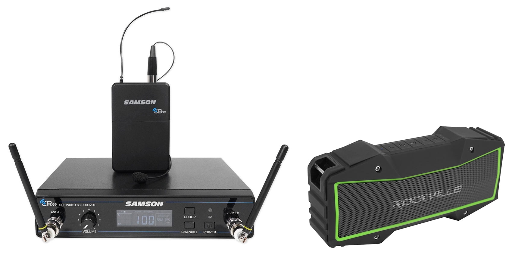SAMSON Concert 99 Presentation Lavalier Mic D-Band+Audio Technica ATH Headphones