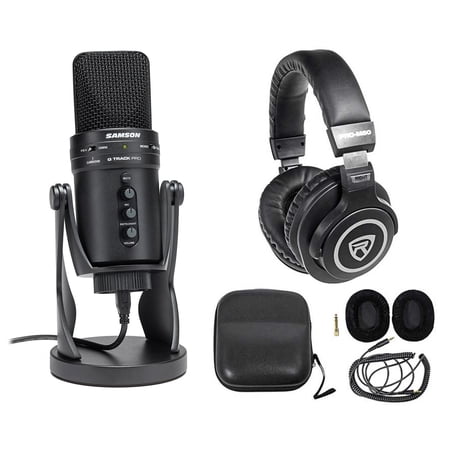 SAMSON G-Track Pro Studio USB Condenser Microphone Mic + Interface + Headphones