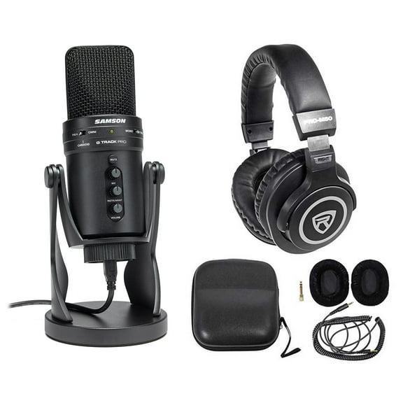 SAMSON G-Track Pro Studio USB Condenser Microphone Mic + Interface + Headphones