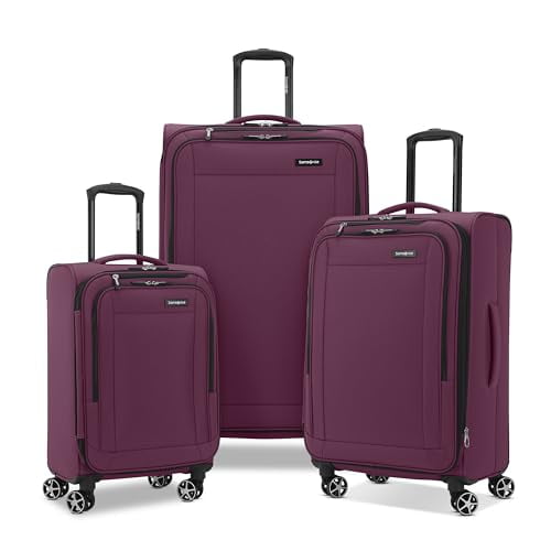 SAMSONITE SAIRE LTE SOFTSIDE EXPANDABLE LUGGAGE SPINNERS | RASPBERRY | 3PC