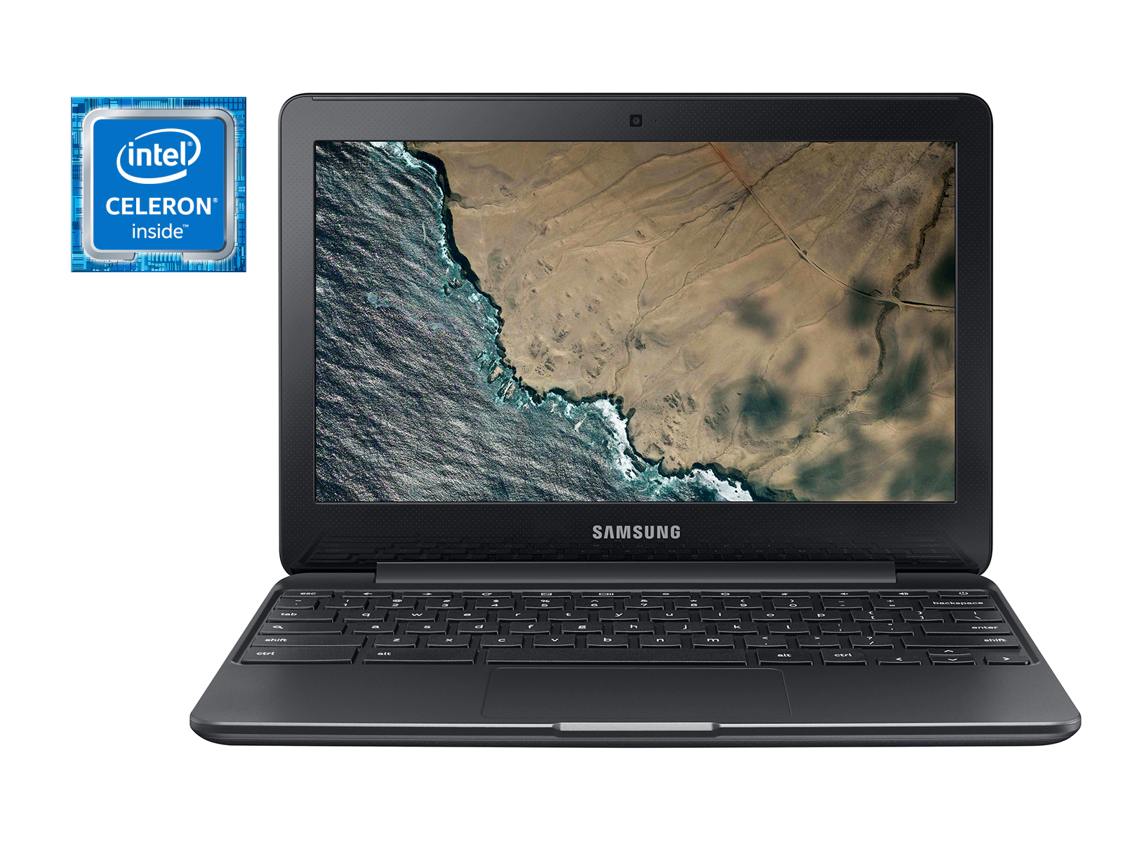 SAMSUNG 11.6" Chromebook 3, Intel Celeron N3060, 4GB RAM, 16GB eMMC, Metallic Black - XE500C13-K04US (Google Classroom Ready) - image 1 of 9