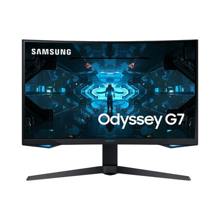 Samsung - Odyssey G7 27" LED Curved QHD FreeSync and G-SYNC Compatible Monitor with HDR (DisplayPort, HDMI) - Black