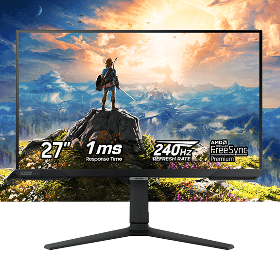 SAMSUNG 27" Odyssey FHD IPS Gaming Monitor | 240Hz Refresh Rate, 1ms Response Time | NVIDIA G-Sync Compatible | Ultrawide Game View & Ergonomic Stand | HDR 10, 400Nit | Black