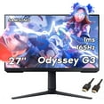 thumbnail image 1 of SAMSUNG 27" Odyssey G32A Series FHD Gaming Monitor, 165Hz, 1ms, VESA Mount Capability, Eye Saver Mode, Free-Sync Premium, Height Adjustable Screen, Black, with 5AVE HDMI Cable, Flat, 1 of 5