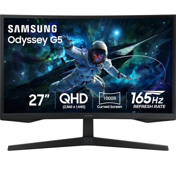 SAMSUNG 27” Odyssey G55C QHD 165Hz 1ms(MPRT) Curved Gaming Monitor - LS27CG556ENXZA