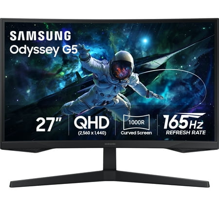 SAMSUNG 27” Odyssey G55C QHD 165Hz 1ms(MPRT) Curved Gaming Monitor - LS27CG556ENXZA