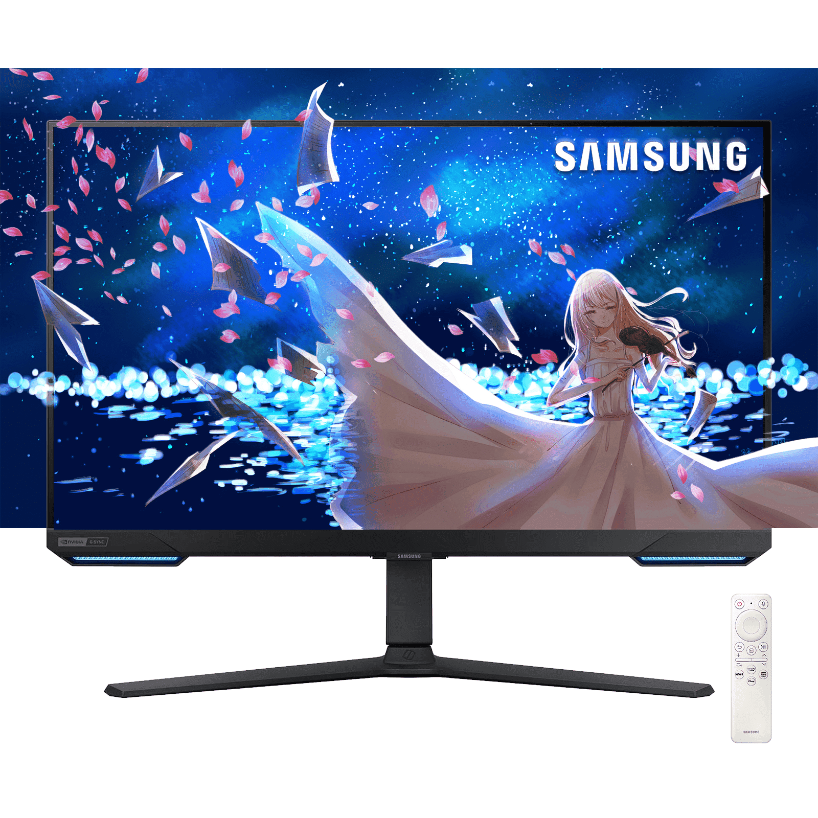 SAMSUNG 28 Odyssey 4K UHD Gaming Monitor | Smart TV | GAME BAR | Built-In Speakers | HDR 400, 144Hz, 1ms | FreeSync Premium Pro Compatible and G-Sync | Wi-Fi 5 | Includes Remote Control