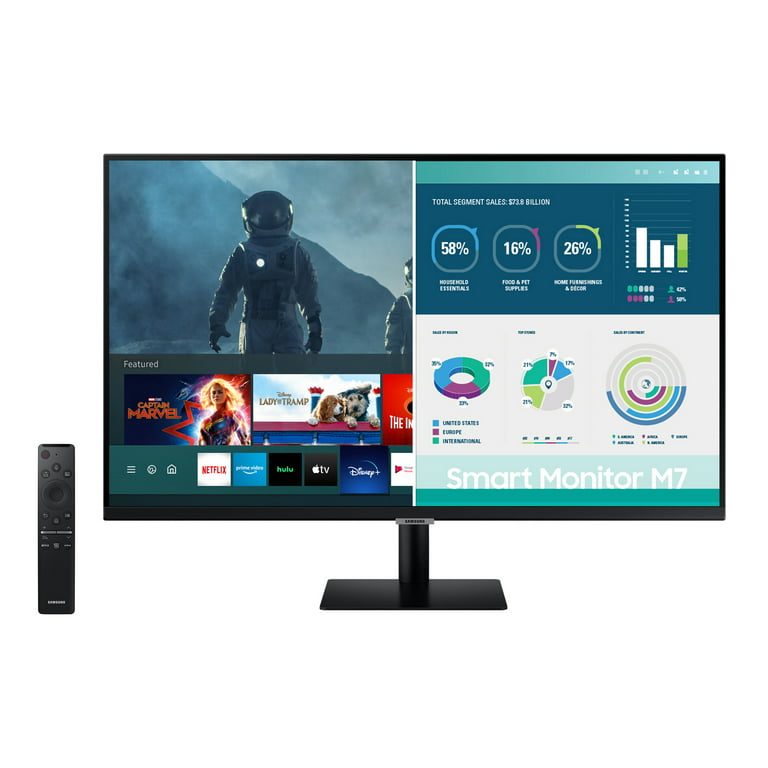 SAMSUNG 32" M7 LED Smart Monitor and TV, 4K UHD, Remote Access, Microsoft 365 (3,840 x 2,160) - LS32AM702UNXZA - Walmart.com