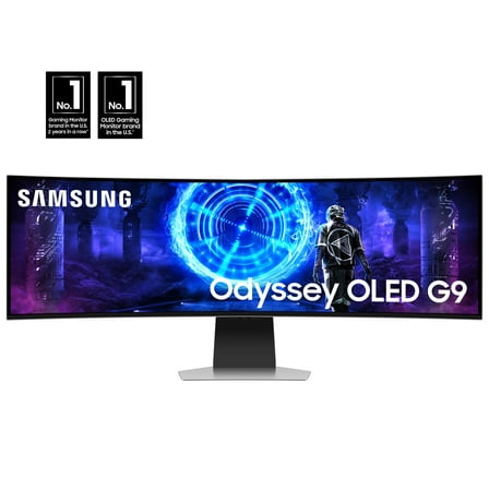 Samsung 49" Class Odyssey OLED G9 (G95SD) Dual QHD 240Hz 0.03ms G-Sync Compatible Curved Gaming Monitor with Glare Free and Smart Features - LS49DG956SNXGO