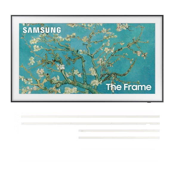 SAMSUNG 50-Inch Class QLED The Frame Series - Quantum HDR Smart TV with a Samsung VG-SCFA50WTB 50" The Frame Customizable Bezel - Modern White (2022)