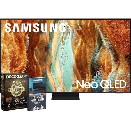 Samsung 55" Neo QLED 4K QN70F Smart TV (2025) Vision AI, Motion Xcelerator 144Hz, HDR10+ Bundle with CPS Exclusive 1-Year Protection & Deco Gear Complete Home Theater Beginner's Guidebook