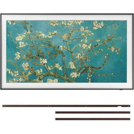 SAMSUNG 55 inch QLED the Frame Series Quantum HDR Smart TV with Samsung 55" the Frame Customizable Bezel - Modern Brown (2022)