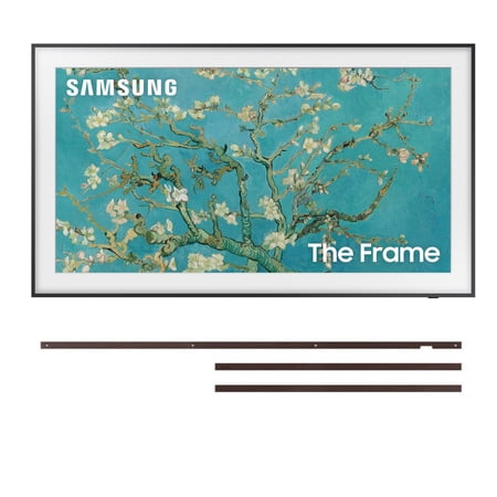 SAMSUNG 65-Inch Class QLED The Frame Series - Quantum HDR Smart TV with a Samsung VG-SCFA65BWB 65" The Frame Customizable Bezel - Modern Brown (2022)