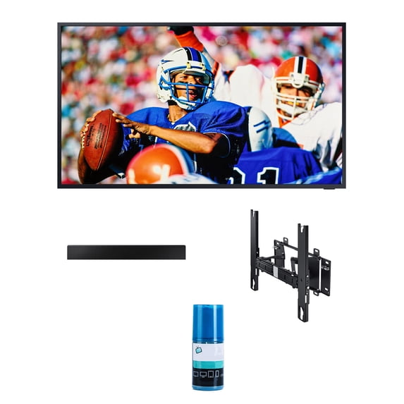 SAMSUNG 65-Inch Class Terrace Full Sun Outdoor QLED 4K Smart TV with a SAMSUNG 5.1ch Terrace Soundbar - Dolby and a Samsung WMN-4277TT The Terrace Full Motion Wall Mount (2021)