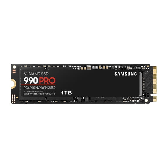 Samsung SSD 990 PRO 1TB, PCIe 4.0, Seq. Read Speeds Up-to 7,450MB/s, Compatible with PlayStation®5 (MZ-V9P1T0B/AM)