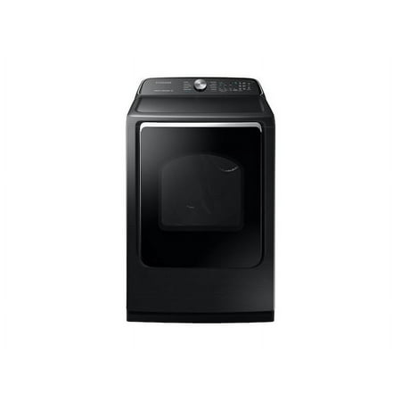 Samsung - 7.4 Cu. Ft. Gas Dryer with Steam and Sensor Dry - Fingerprint Resistant Black Stainless Steel