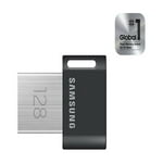 SAMSUNG FIT Plus 3.1 USB Flash Drive, 128GB, 400MB/s, Plug In and Stay, Storage Expansion for Laptop, Tablet, Smart TV, Car Audio System, Gaming Console, MUF-128AB/AM,Gunmetal Gray