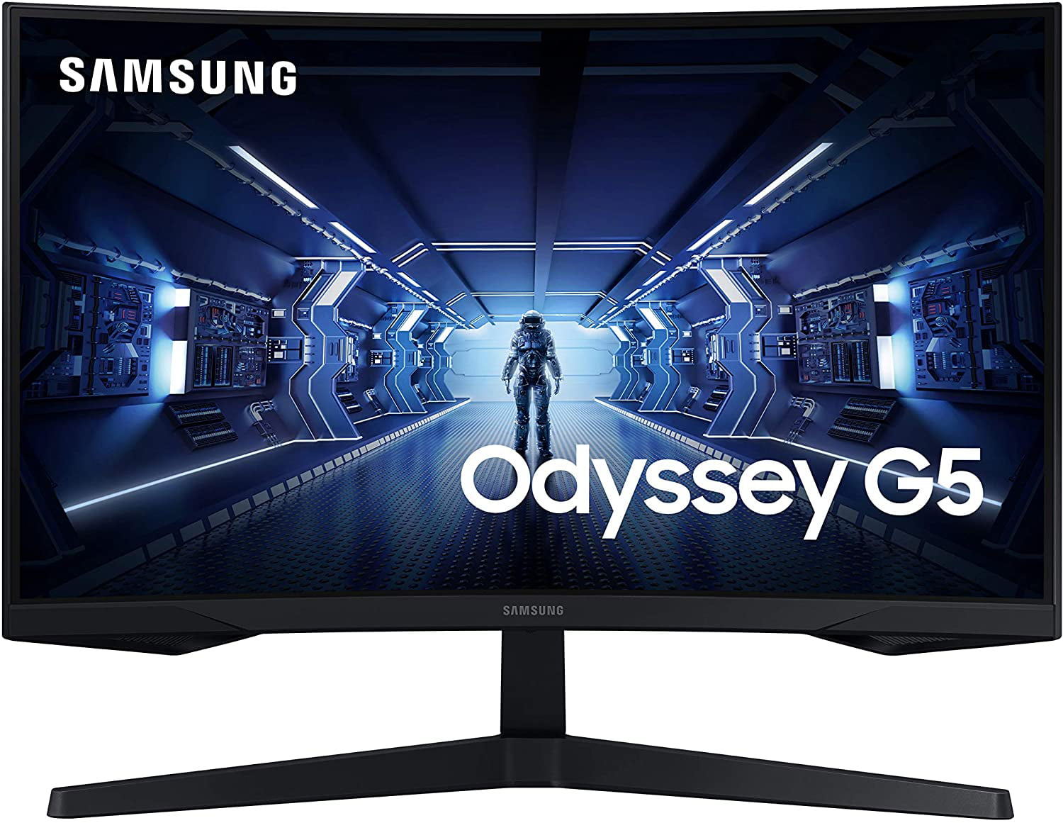 SAMSUNG - G5 - Odyssey, LC27G55TQWNXZA, C27G55T 27 WQHD 2560 x 1440 (2K)  1ms GTG 144Hz HDMI, DisplayPort AMD FreeSync Premium 1000R Curved Gaming  Monitor 